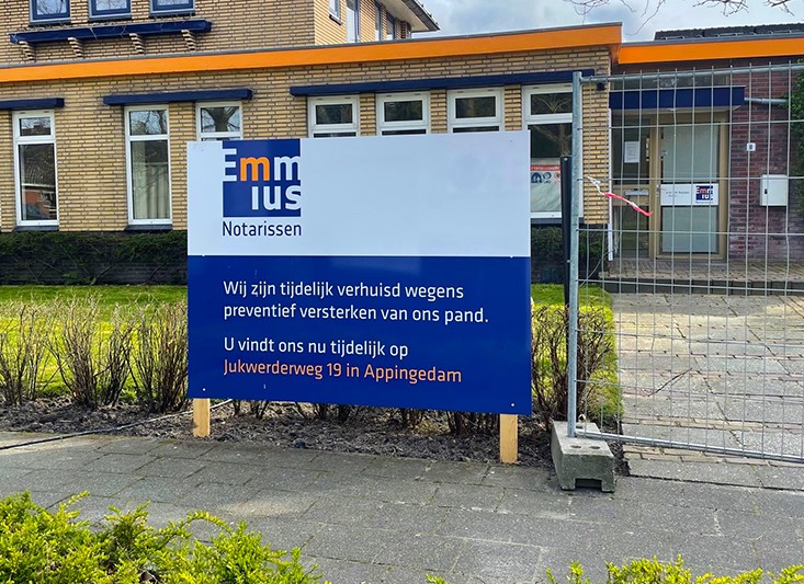 Kantoor Appingedam tijdelijk verhuisd!